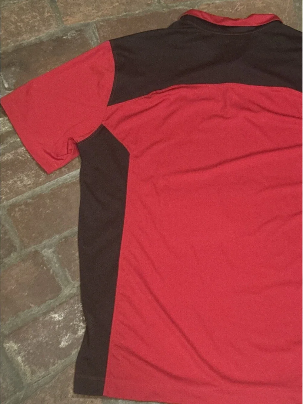 Nike Golf Dri-FIT Polo Shirt Mens XL Red Black Eagle Ribbon Crest